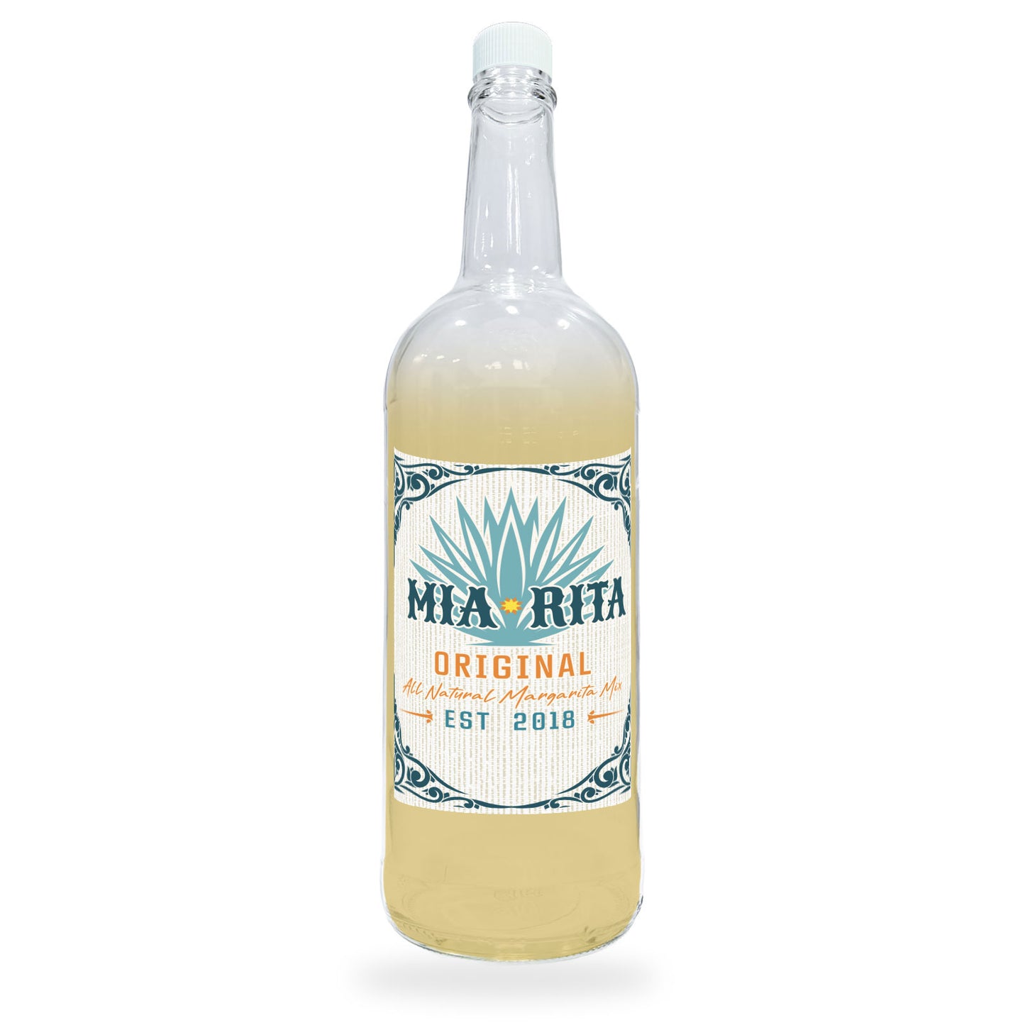 Mia Rita margarita mix bottle on a white background